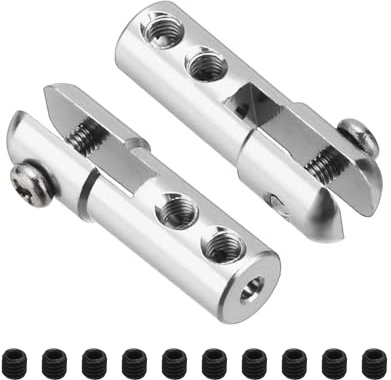 QUARKZMAN 2 Stück Metall-Klevis M2 Gewinde Aluminiumlegierung Klevis Servo Horn Zugstange Kupplung Verbinder mit Schrauben für RC Flugzeug Auto Hubschrauber Modell Ersatzteile, Silber