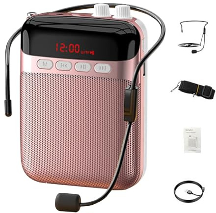 Amplificateur de voix rechargeable pour enseignants | Système PA avec son clair | Amplificateur sans fil avec batterie prolongée pour présentations de centres commerciaux
