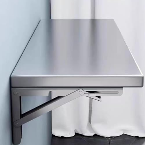 60 * 35cm, Tavolo A Ribalta in Acciaio Inox da Parete, Mensola da Parete, Mensole da Cucina Commerciali, per Balcone, Bagno o Lavanderia