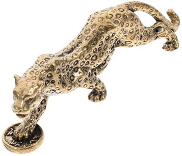 Cabilock Messing Leopard Statue Schreibtisch Vintage Leopard Ornament Figur Platzsparend