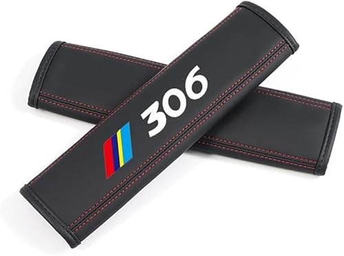 dzggs 2 Pièces Rembourrage de Ceinture de Sécurité pour Peugeot 306, Protege Ceinture Voiture Amovible Confortable Antidérapant, Coussinets Ceinture