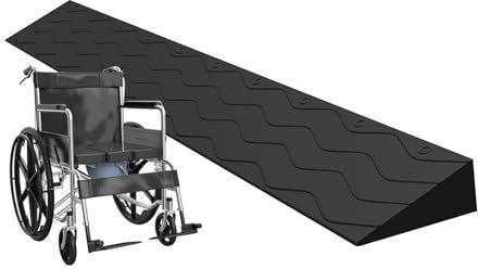 XMLYSMYS Türschwellenrampe Aus Kunststoff, Rollstuhlrampen für Zu Hause, für Kinderwagen, Eingang, Zuschneidbar, 150kg Tragkraft(Black,13x6.5cm/5.1x2.6in)