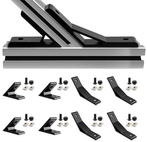 iMetrx 4 Stk 30x30 Aluprofil Verbinder 45 Grad Winkelverbinder Eckverbinder und 4 Stk 3030 Innenwinkel Aluwinkel Verbinder 135 Grad Schwarz für 3030 Aluminium Extrusion Profil