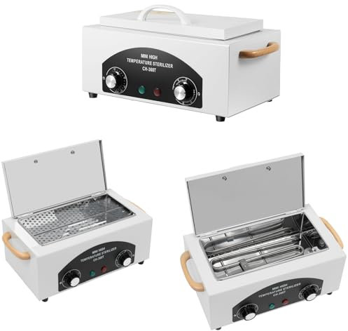 Heißluftsterilisator 2L Hitze Hochtemperatur 220°C 300W Temperatur Einstellbar für Instrumente mit Timer Nagel Werkzeug Pinzetten Schere Sterilisator für Kosmetik Fusspflegestudios Friseursalon