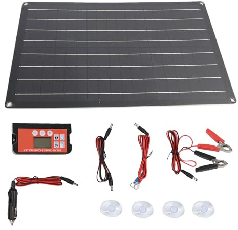 Chargeur Solaire Automobile Portable 30W, Système de Intégré, Charge Rapide Intelligente pour Batterie de Voiture, Adapté pour Bateau à Moto