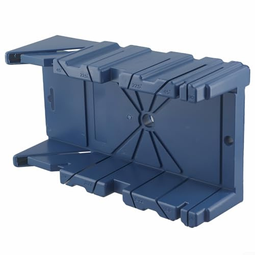 Caja de inglete para carpintería de 45 y 90 grados, caja de sierra ingletadora de plástico ABS para corte de ángulo preciso con sujeción, para sierras de mano y proyectos de bricolaje