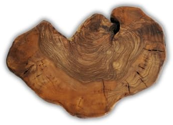Tabla Decorativa de Madera de Olivo Natural, Forma Irregular, Estilo Rústico, Tono Marrón Natural, 25 cm x15cm Aprox