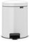 Brabantia Pedal Bin Newicon Pattumiera a Pedale, Secchio Interno in Plastica, Bianco, 5 lt