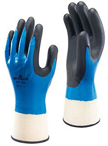 Beschichteter Handschuh SHOWA 377, Nitril, Vollbeschichtet, Schwarz