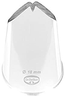 Dr. Oetker Blatttülle, 12 mm, Blatttülle aus der Tüllen-Manufaktur, Backzubehör zum Dekorieren (Farbe: Silber), Menge: 1 Stück
