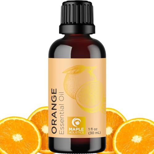 Aceite esencial puro de naranja dulce, aceite esencial de naranja prensado en frío para difusor humidificador y uso en la piel, aceite difusor de aromaterapia y aceite esencial de cítricos limpiador