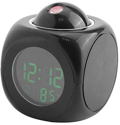 MAGT Réveil Projection Plafond, Horloge De Projection LCD Numérique Affichage De Température d'Appel Vocal Projection De Murale Réveil Projecteur LED