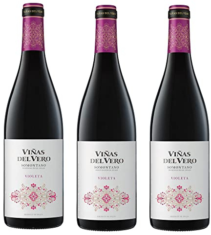 Viñas del Vero Violeta - Vino Tinto - Syrah y Garnacha - D.O. Somontano - 3 botellas de 750 ml - Total: 2250 ml