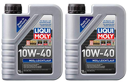 ILODA 2X Original Liqui Moly 1L MoS2 Leichtlauf 10W-40 Motoröl Motorenöl Motoroil Oil