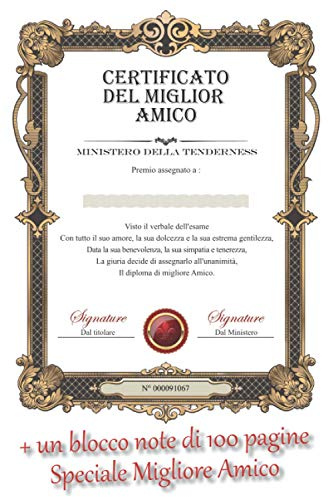 Certificato del miglior amico: Blocco note speciale per tutti i migliori amici - idea regalo per amico