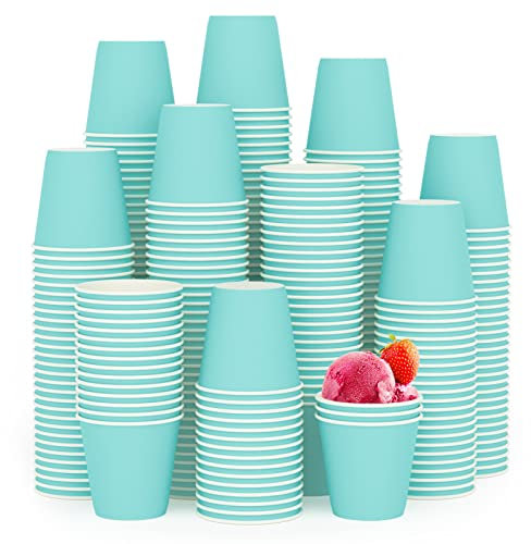 Paquete de 300 tazas de papel de 3 onzas, tazas desechables de baño azul cielo, tazas pequeñas de enjuague bucal, tazas de espresso, tazas de papel para fiestas, picnic, viajes y eventos