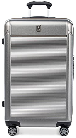 Travelpro Platinum Elite Hardside Expandable Checked Suitcase, 8 Wheel Spinner, TSA Lock, Hard Shell Polycarbonate Suitcase, Metallic Sand, Checked Large 77x46x35 cm