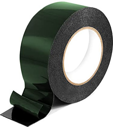 Xrkuu Double Sided Foam Tape, 10m (50mm) Heavy Duty Mounting Tape Black Sponge Tape, Two Sided Waterproof Adhesive Tape Roll for Cars Trims, Number plates, Home Decor