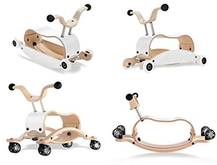 Wishbone Bike Mini FLIP Deluxe Bundle, Farbe Top weiß, Base weiß, Räder weiß, Race Base