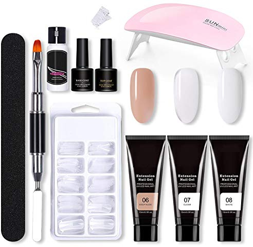 Nagelverlängerungs-Gel-Set, Nägel, -Nagel, Schnellverlängerung, Nagelverlängerung, UV-Gel-Set, Schnellaufbaugel, Maniküre-Set, All-in-One-Kit, Geschenkset, trendiger Nagel