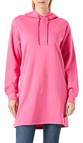 Jack & Jones JXABBIE LS REL Every Brush Hood Dress Robe Sweat, Carmine Rose/imprimé : Logo Jjxx Magenta, S Femme