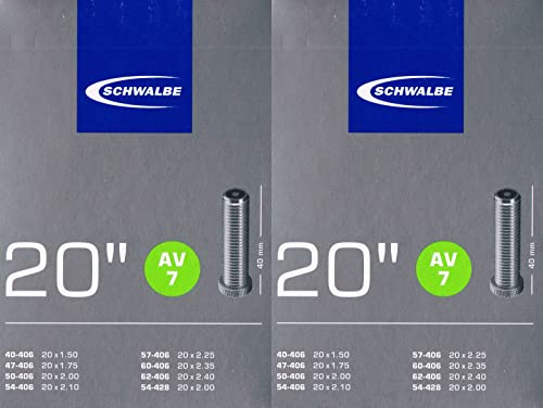 2X Schwalbe AV 7 Schlauch 20 ' 406 Ventil: Auto Schrader AV7 Autoventil BMX 20'
