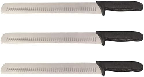 Professional Prime Rib and Steak Carving Knife - 14 Inches - Brunch Stations, Brisket, Razor Sharp, Granton Edge (3 Pack)
