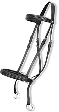Horses, Bridon Bitless sans Mors Imperia, Bridon de Qualité, Harnais Essentiel pour Conduire Le Cheval, Disponible en Plusieurs Tailles et Couleurs (Full, Noir)