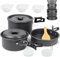 BILIPLE Camping Kochgeschirr Set Outdoor Geschirr Set Faltbare Kochtopf Set Stieltopf Pfanne Teekanne für Outdoor Picknick Camping Wandern (14-teiliges) (9-teiliges)