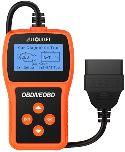 AUTOUTLET Obd2 Scanner Obd2 Code Reader avec Définition DTC 10 Langues Détection et Surveillance de La Tension Lecteur de Code d'Erreur Automobile