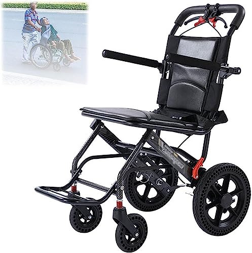 Carrozzina da viaggio in alluminio Con freno a mano Sedia a rotelle compatta, sedia da viaggio di transito, carrelli portatili per anziani e bambini viaggi aerei (Size : C)