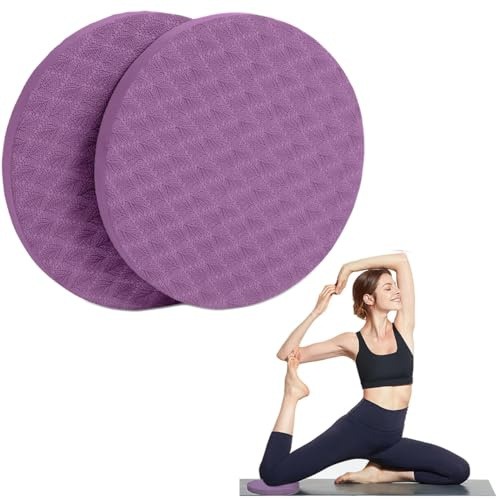 Round Yoga Knee Pads Cushion, 2 Pcs Comfortable Non-slip Yoga Knee Support Pads, Yoga Mat Kneeling Pads Portable Fitness Exercise Pilates Knee Pads for Protecting Knee Elbow Wrist & Head