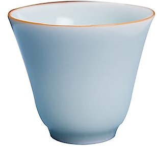 OUSIKA Taza de té de cerámica, taza de té de muestra de Kung Fu, taza de sombra blanca dulce, taza de té individual