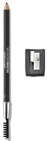 Wunderbrow Micro-Classic Easy Fill Lápiz de Cejas, Punta Precisión 2,5 mm, Larga Duración, Acabado Natural, Vegano y Sin Crueldad Animal, con Cepillo y Sacapuntas (Castaño)