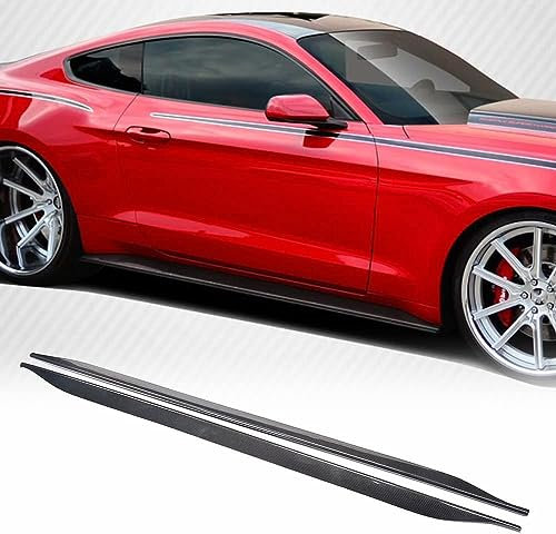 DHONDT Auto-Seitenschweller für Ford Mustang GT Coupe Convertible 2015-2022, Anti-Kratz-Seitenschweller Body Spoiler Kit Car Trim Zubehör