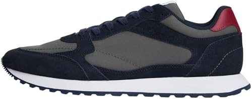 Tommy Hilfiger Uomo Sneakers Running New Runner Eva Mix in Pelle Scamosciata, Blu (Desert Sky), 41