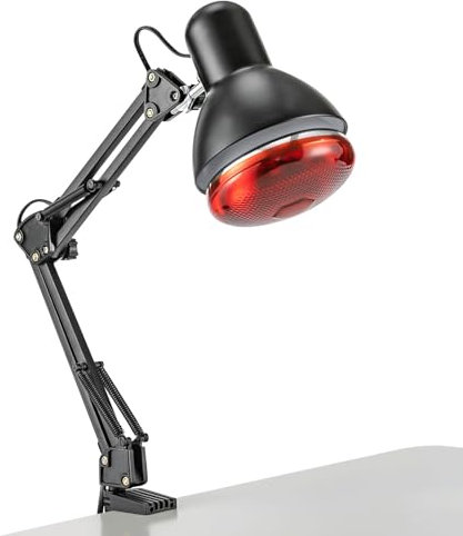 CHFUNE Infrarotlampe 150W, Rotlichtlampe mit Halterung, Infrarot-Wärmelampe, Infrarot-Physiotherapie-Lampe 220V zur Linderung von Muskel- und Gelenkschmerzen