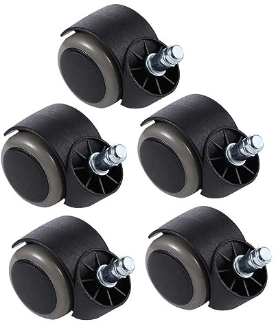 jojofuny 5pcs Office Chair Wheels Pu Universal Caster Wheels Ball Bearing and Retainer Clips Suitable for Office Furniture