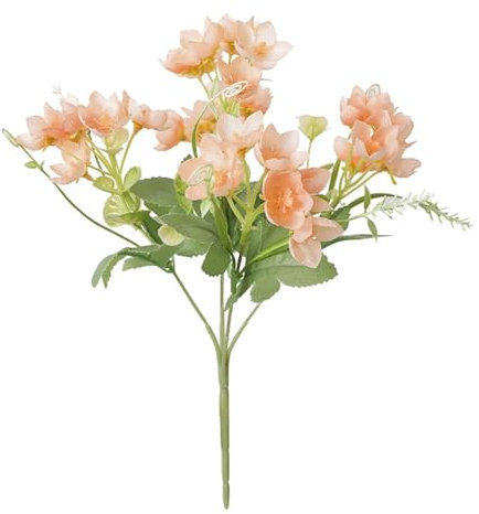 IZHAOGJING Hortensia Artificielle, Fleurs Artificielles Lot de 5 hortensias artificiels en Soie, 30 cm, Roses, for décoration de Table de Mariage ou de fête(Orange)