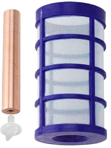 Ranley Solarpool-Ersatz-Kupferanode, schwimmender Poolreiniger, Solar-Kupferanode, inklusive Korbschirm und Flügelschraube, reduziert Chlor