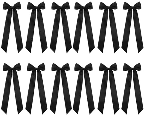 Generico Ribbon Bows for Wine Glasses | 12 Pieces Satin Bows for and Glasses, Pre-tied Bows Decorative Party Home Birthday Wedding Events | Pre-tied Self-Adhesive Tape D