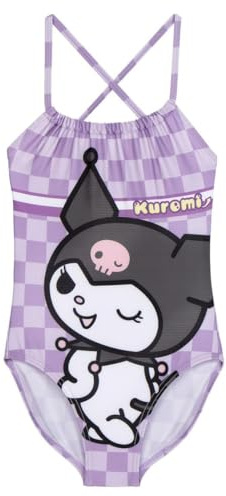 Kuromi Bañador para Niña, Diseño Kuromi Bañador de Una Pieza Natación Infantil, Talla 6 Años | Lila