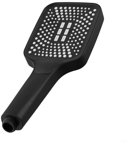 Hochdruck-Duschkopf mit 3 Sprühmodi, Regenpuls, gemischter ABS-Kunststoff, wassersparend, Handbrause für Badezimmer, Heimwerker (schwarz)