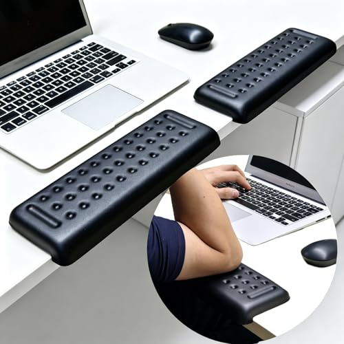 L-förmige Armauflage Schreibtisch, 2-teiliges Set Wasserdicht Leder Memory-Schaum Ergonomische Handgelenkauflage & Ellbogenauflage，Komfort Unterstützung für Tisch oder Schreibtisch Kante