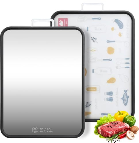 Purilit design Cutting Board for Kitchen Double Sided 304 Stainless Steel Chopping Board Food-Grade Stainless Steel and Food Grade PP Easy to Clean Large Size 39 * 29cm