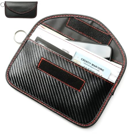 Faraday-Tasche für Handys und Autoschlüssel, 3-lagige Signalblockiertasche mit wasserdichter Kohlefaser, Faraday-Tasche für Handy und Schlüssel, RFID-Schlüsseltasche, blockiert WLAN, Bluetooth, GPS