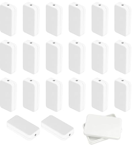 Rusokufo 20-Pack Waterproof Surface Junction Boxes 55x35x15mm, Small White ABS Electrical Enclosures for Outdoor Projects