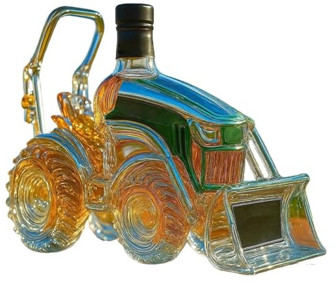 300 ml karaff dekanter whiskystaty skulptur - original 3D-traktor formad vinflaska, glas whiskykaraff på biltema, för att bevara vin (#4)