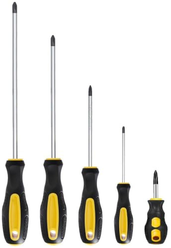 5-Piece Phillips Screwdriver Set, Magnetic Cross Head Screwdriver Hand Tool
