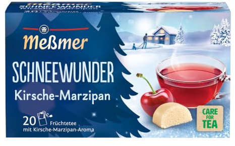 Meßmer Schneewunder | Früchtetee mit Kirsche-Marzipan-Aroma| 20 Teebeutel | Vegan | Glutenfrei | Laktosefrei